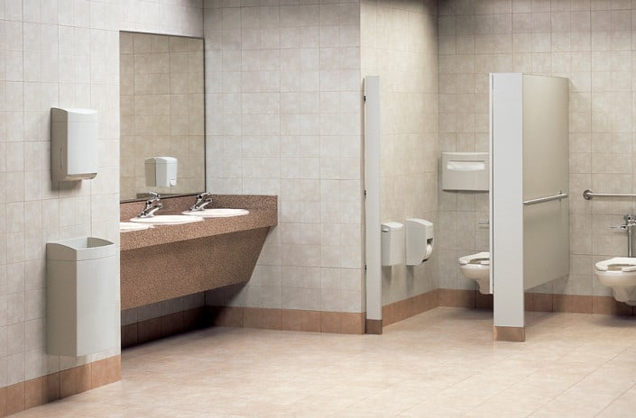 Commercial Bathroom with Bradley Bathroom Accessories