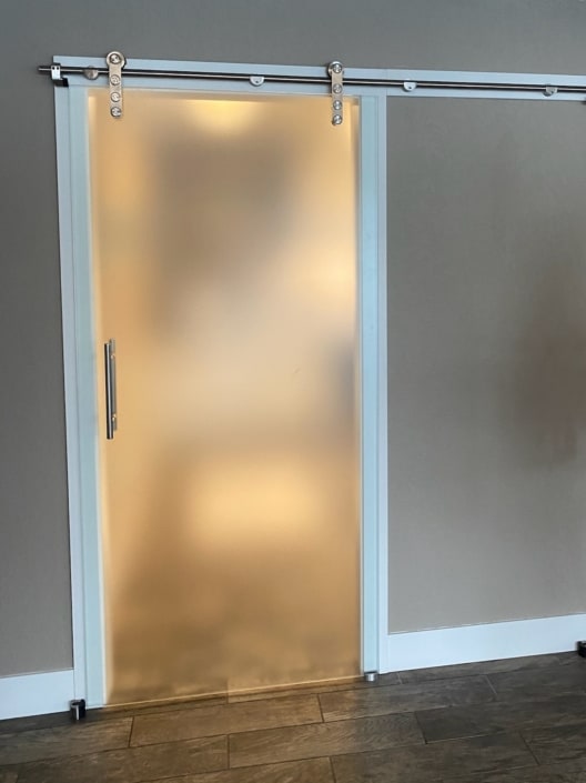 Sliding Etched Glass Door